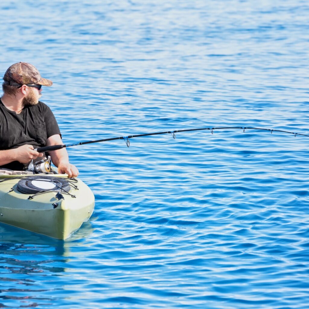 Man fishing from a kayak