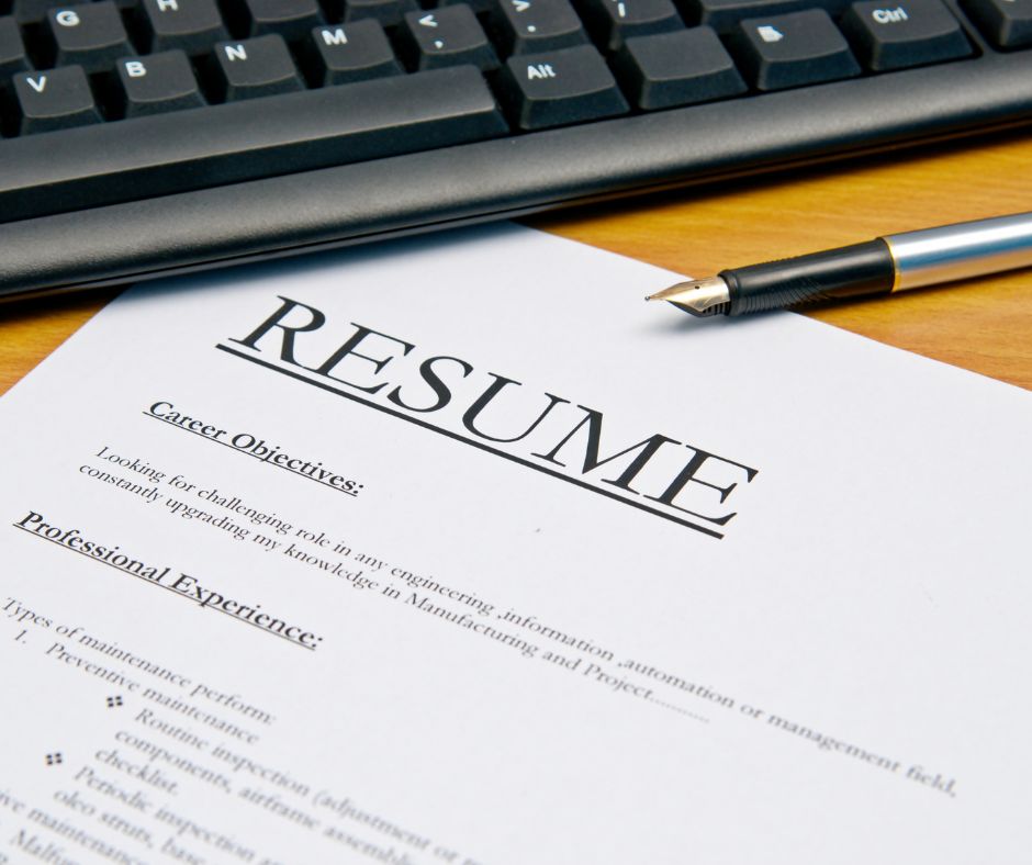 resume on a desk