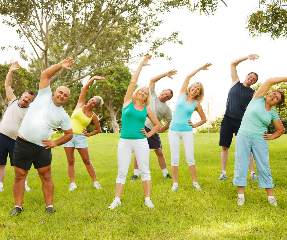 Group of people stretching